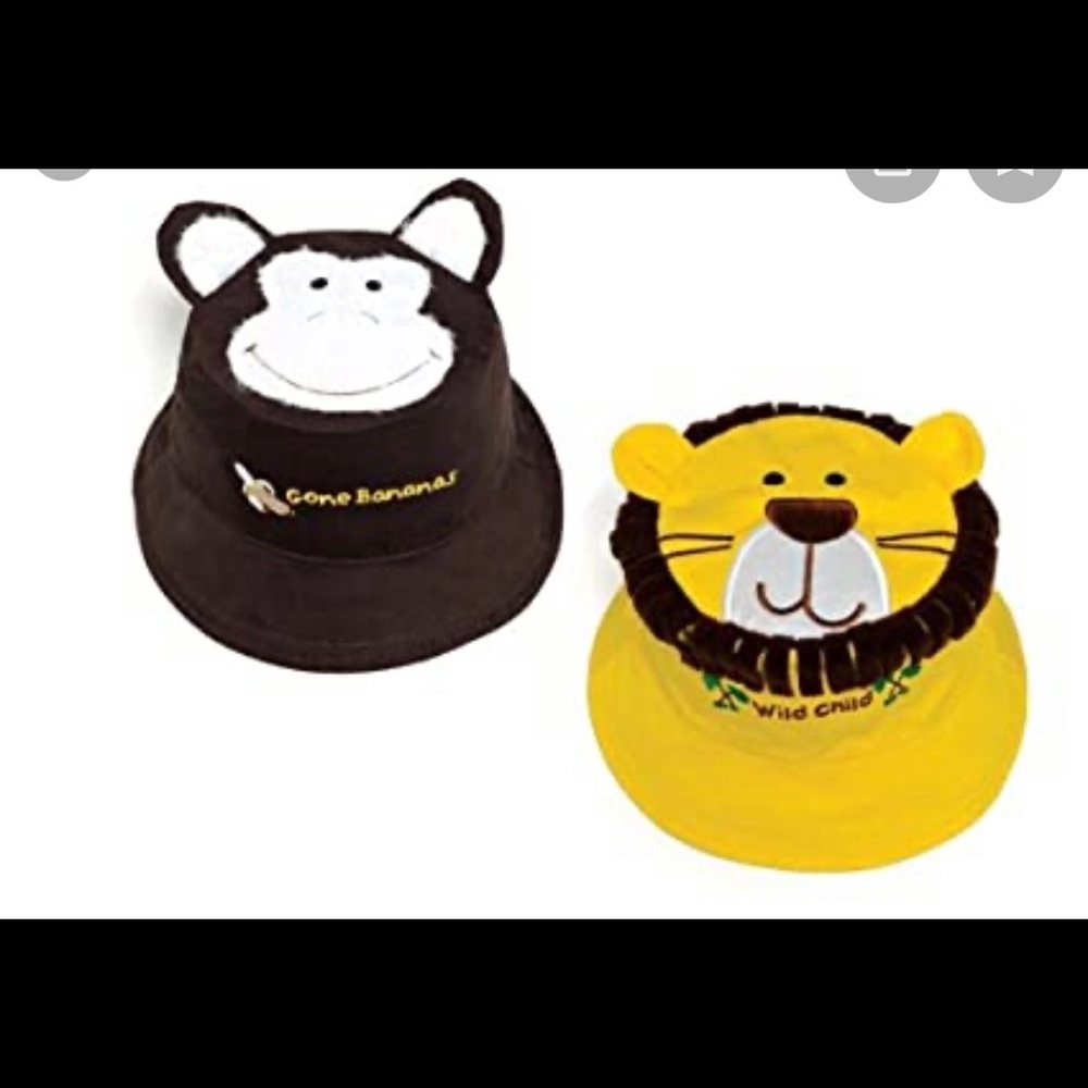 LUVALI HAT LUVALI KIDS REVERSIBLE BUCKET HAT LION MONKEY